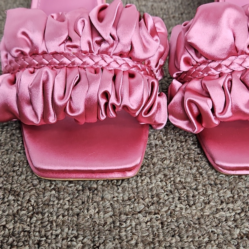 Sam Edelman Kady Carmine Rose Satin Heels Sz 8 Womens - Picture 4 of 8